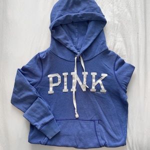 Blue hoodie from pink